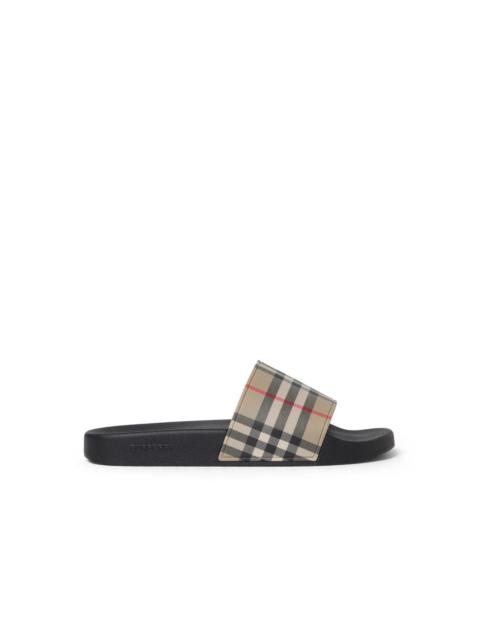 Burberry BURBERRY Beige Rubber Slide Sandals New & Authentic (Women's