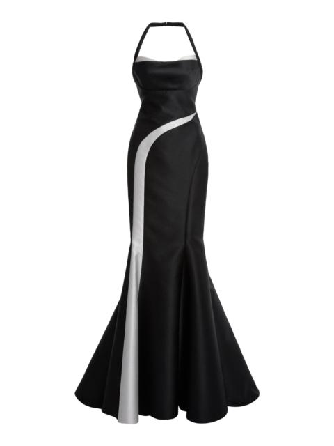 ZUHAIR MURAD Crepe Duchesse Mermaid Gown black/white