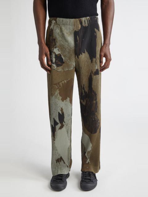 ISSEY MIYAKE Homme Plissé Issey Miyake Pleated Painted Stone Print Pants in Brown at Nordstrom