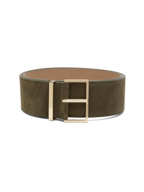 The Frankie Shop Khaki Evro Suede Leather Belt