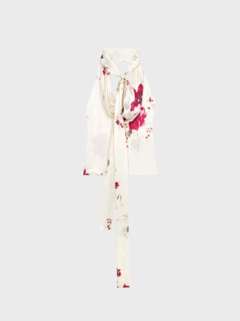 Blumarine PRINTED SILK TOP WITH SCARF