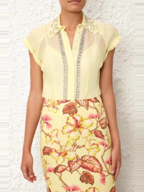 Zimmermann Matchmaker Diamante Blouse Lemon