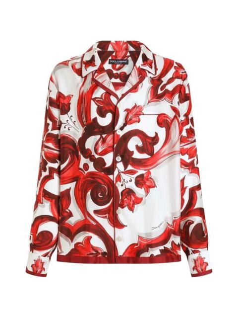 Dolce & Gabbana Dolce & Gabbana Men Vanity Twill Shirt With Majolica Print
