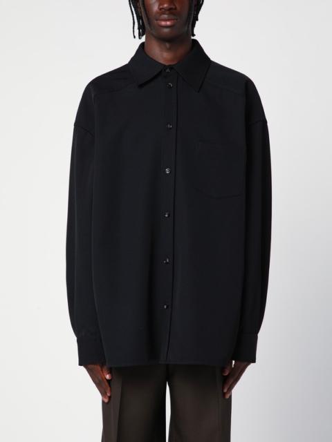 Black wool twill shirt