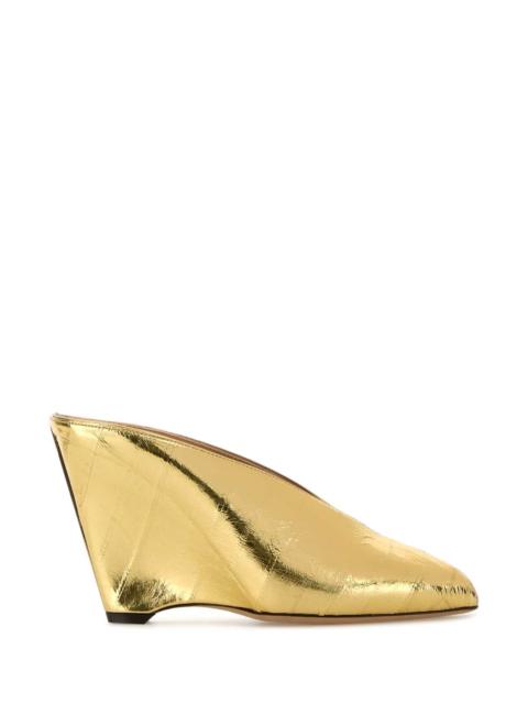 FERRAGAMO Salvatore Ferragamo Women Gold Leather Alicia 95 Mules