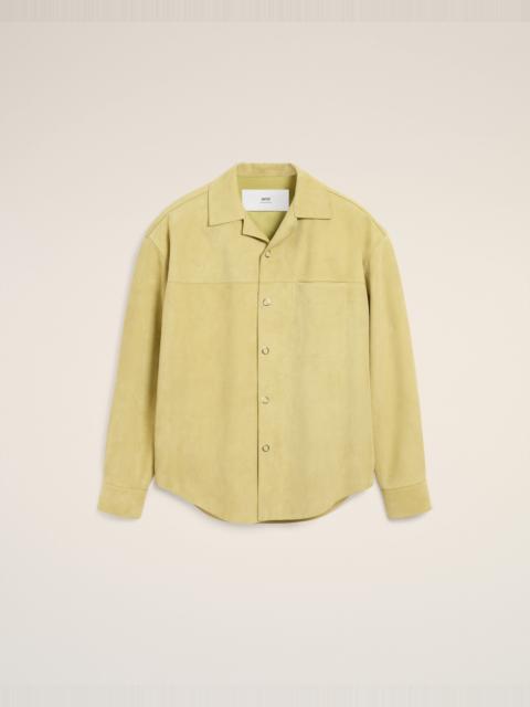 AMI Paris GREEN LEATHER OVERSHIRT