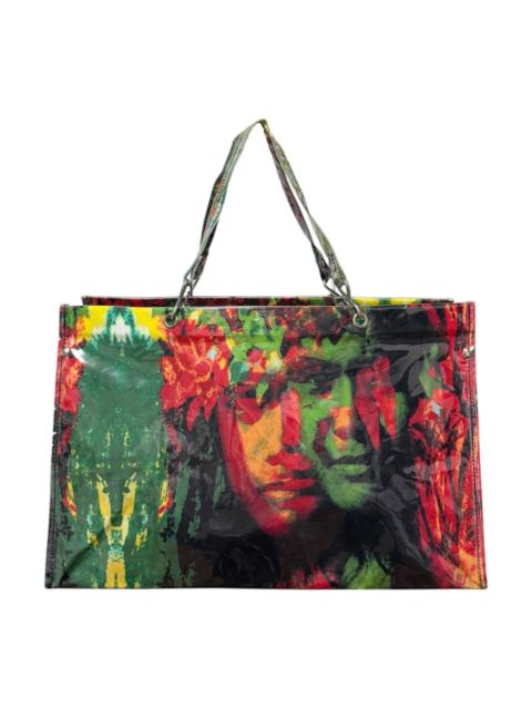 Jean Paul Gaultier JEAN PAUL GAULTIER Spring Summer 2000 Psychedelic Face Print PVC Tote Bag