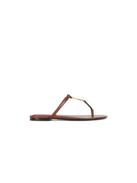 SAINT LAURENT SAINT LAURENT Cassandra Aestethic Brown Flat Sandals New & A