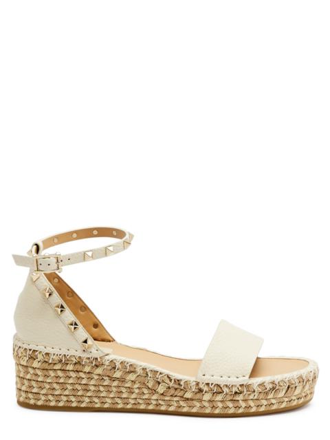 Valentino Valentino Garavani Rockstud 50 Leather Wedge Espadrilles
