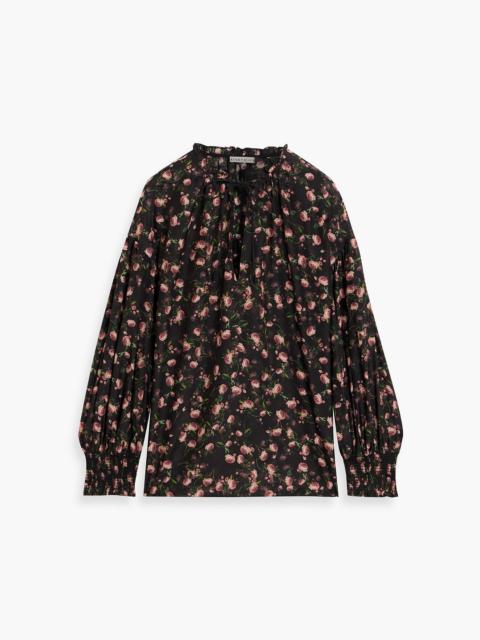 Alice + Olivia Julius floral-print cotton and silk-blend voile top