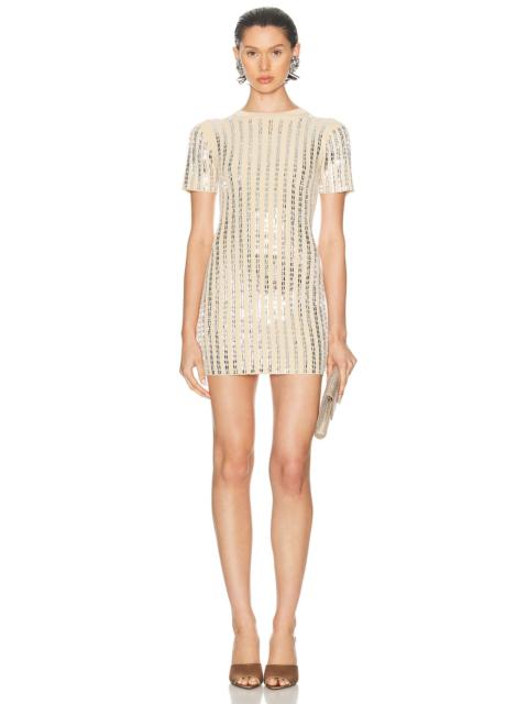 David Koma All Over Rhinestone Mini Dress