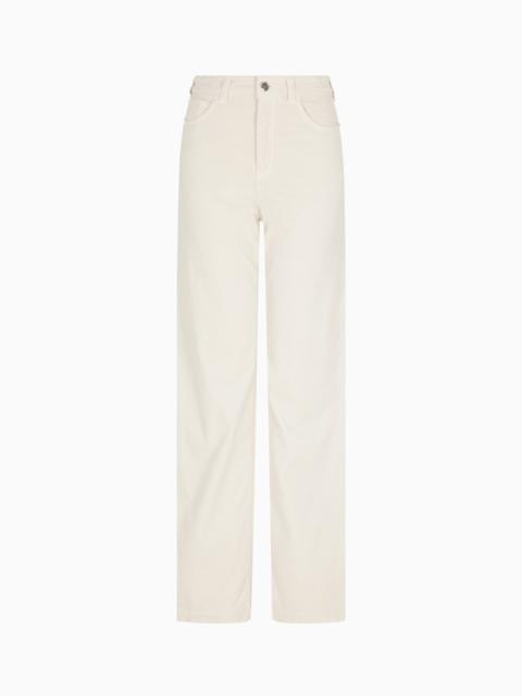 EMPORIO ARMANI J14 REGULAR-FIT GARMENT-DYED CORDUROY TROUSERS