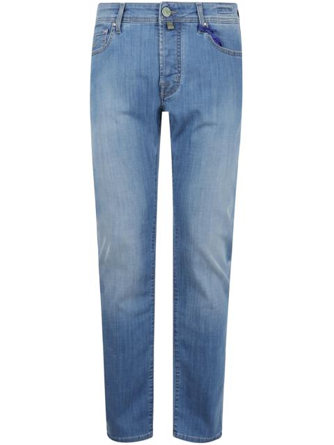 Other Designers Jacob Cohen Men Pant 5 Pocket Slim Fit Bard Denim Blue Stretch