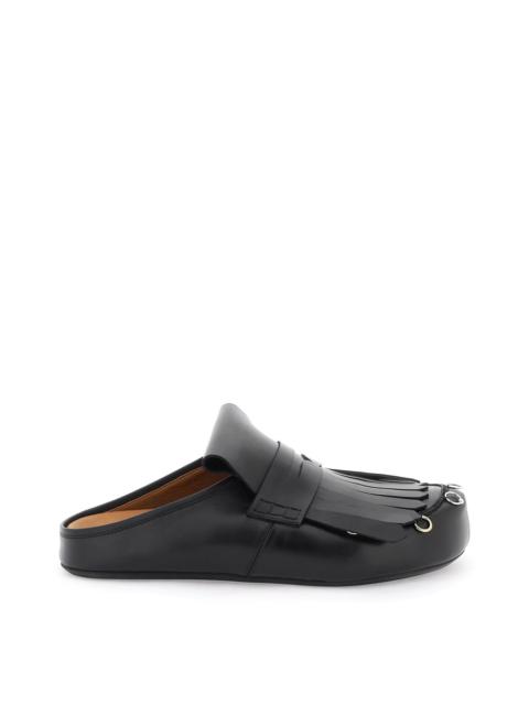 Marni Leather Clogs With Bangs And Piercings Men