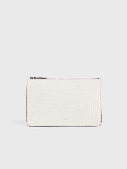 TOTEME Threefold croco-embossed clutch off-white