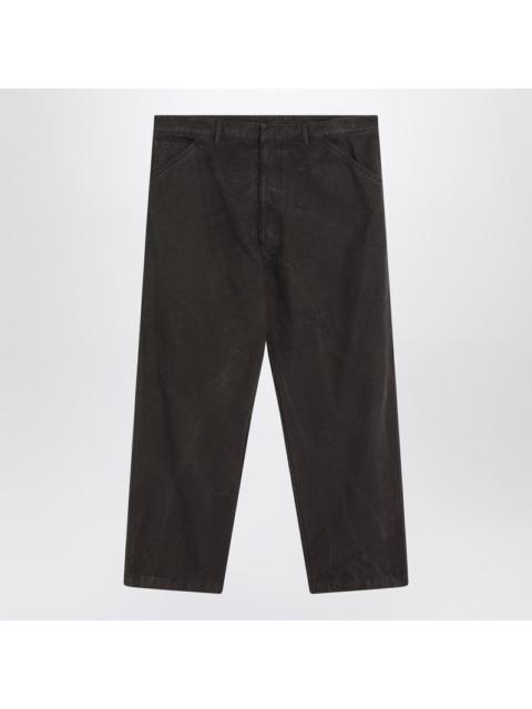 Prada Prada Vintage-Effect Brown Cotton Trousers Men