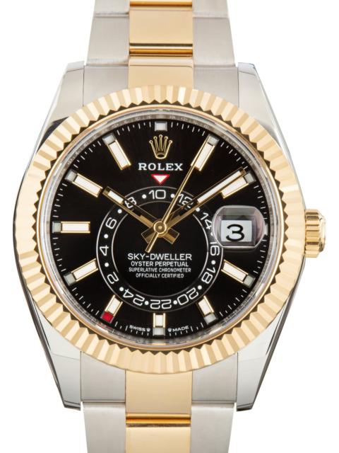 ROLEX Pre-Owned Rolex Sky-Dweller Black Dial Ref 336933 Oyster Bracelet