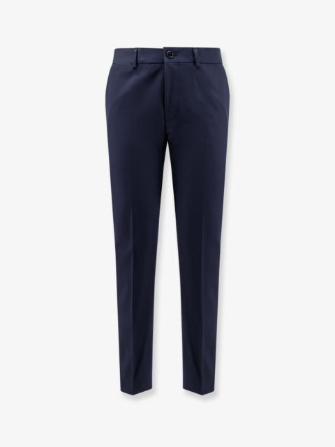 BOSS Boss Cotton and Silk Trousers Blue Men