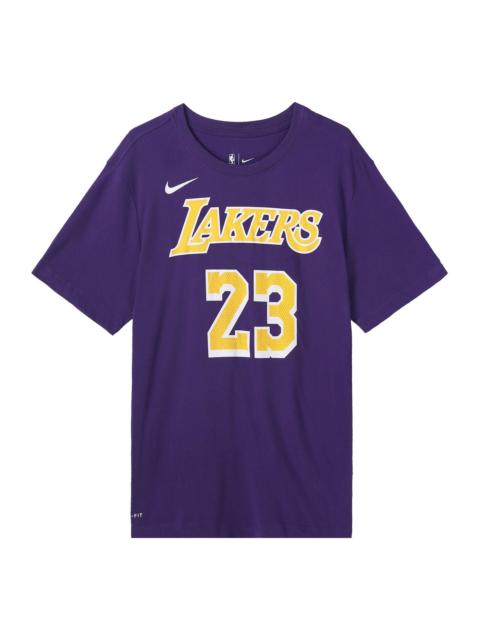 Nike Nike Dri-FIT NBA limited Los Angeles Lakers LeBron James No. 23 Quick Dry Short Sleeve Purple BQ1541