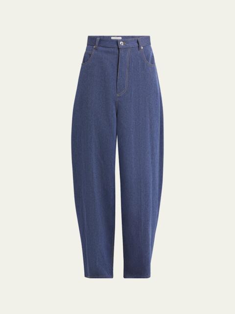 Bottega Veneta Men's Wide-Leg Drill Trousers