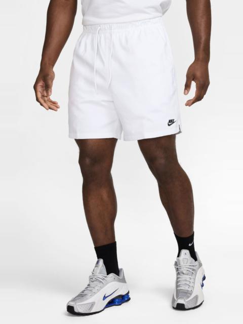 Nike Club Woven Flow Shorts in White/Black at Nordstrom