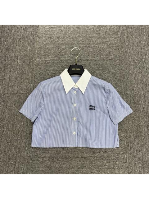 Miu Miu Miu Miu Striped Short Sleeve Shirt