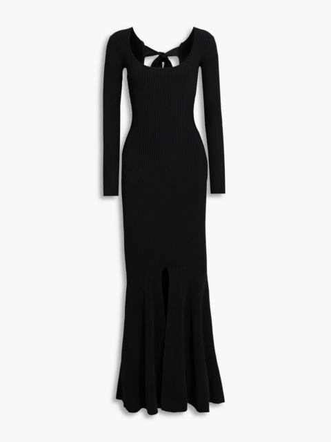 David Koma Cutout ribbed-knit maxi dress