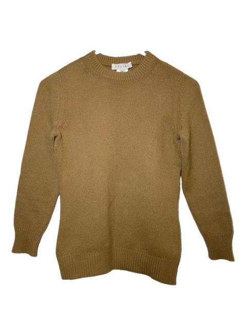 Celine Sweater 100% Cashmere Knit Pullover Long Sleeve Carmel Brown Small