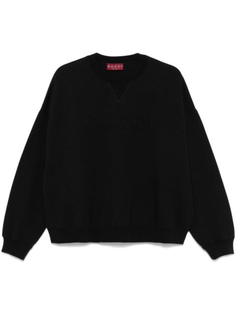 GUCCI Gucci Women Embroidered Logo Cotton Sweatshirt