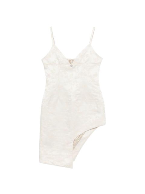 COPERNI asymmetric floral-jacquard mini dress