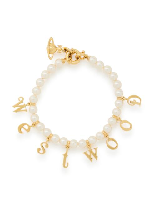 Vivienne Westwood Vivienne Westwood Leanne Letter-charm Pearl Bracelet