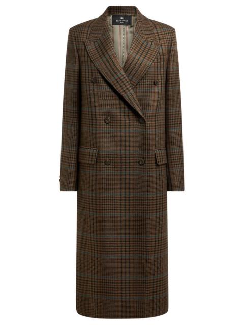Etro Etro Women Cappotto Doppiopetto In Lana Con Motivo Principe Di Galles