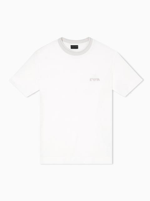 EMPORIO ARMANI ASV PIQUÉ T-SHIRT WITH SUPER-EMBOSSED EA EMBROIDERY