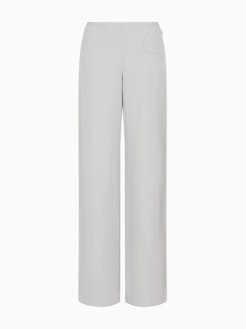 EMPORIO ARMANI Icon canneté cady palazzo trousers with small pocket