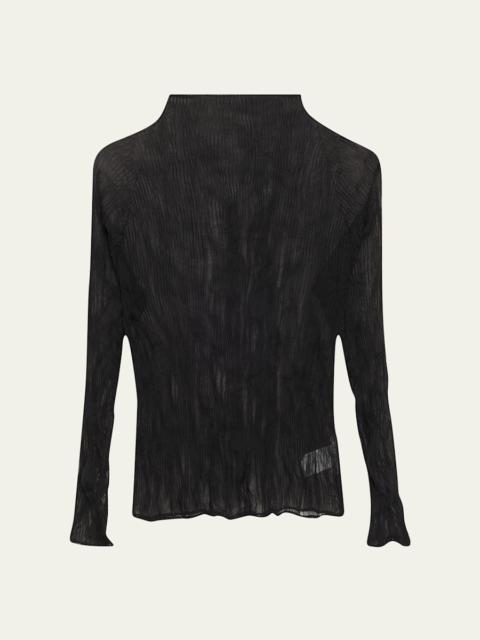 ISSEY MIYAKE Chiffon Twist Bk Wt 56 Top