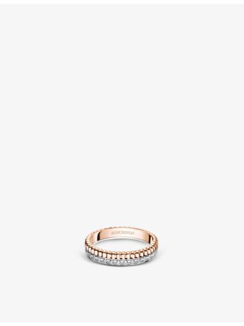 Boucheron Quatre Radiant Edition 18ct white, rose-gold and 0.23ct diamond wedding band