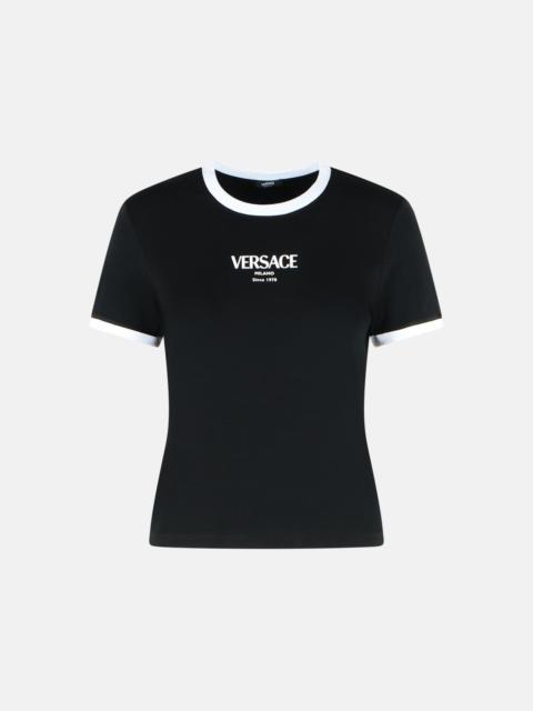 VERSACE BLACK VISCOSE T-SHIRT