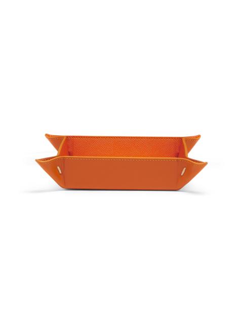 Santoni Orange saffiano leather change tray