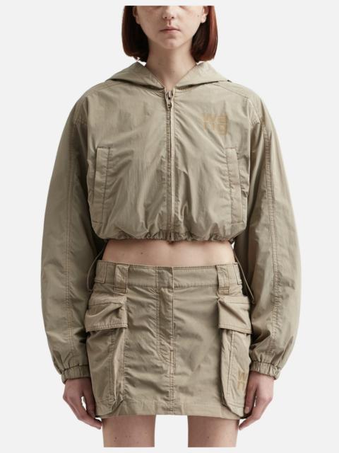 alexanderwang.t HOODED CROPPED ZIP JACKET