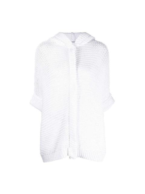 Brunello Cucinelli Brunello Cucinelli White Open-Knit Hooded Sweater