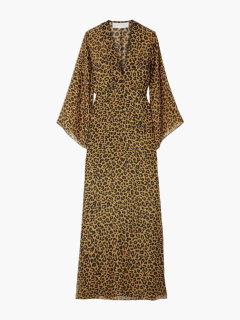 Other Designers Wrap-effect leopard-print silk-chiffon maxi dress