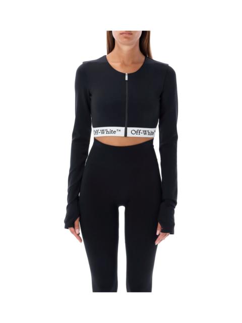 Logo Brand Zipped Crop Top