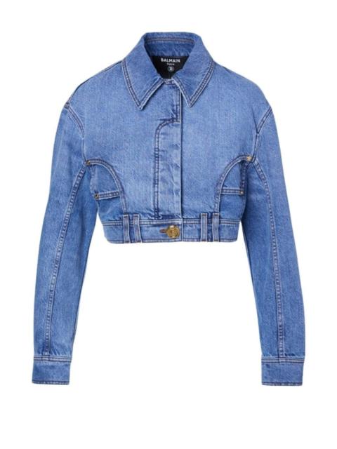 Balmain Cropped Denim Jacket