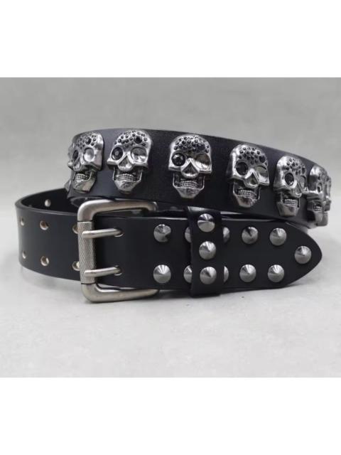Other Designers 115 cm PREMIUM COWHIDE LEATHER STUDDED BELT - GOTHIC