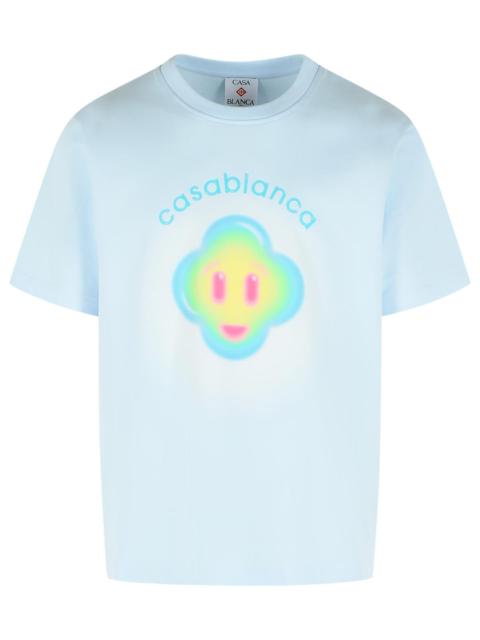 CASABLANCA Casablanca 'Airbrush Smiley' Light Blue Cotton T-Shirt Men