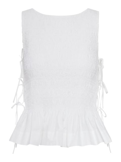 GANNI Ganni Women White Cotton Top With Layers