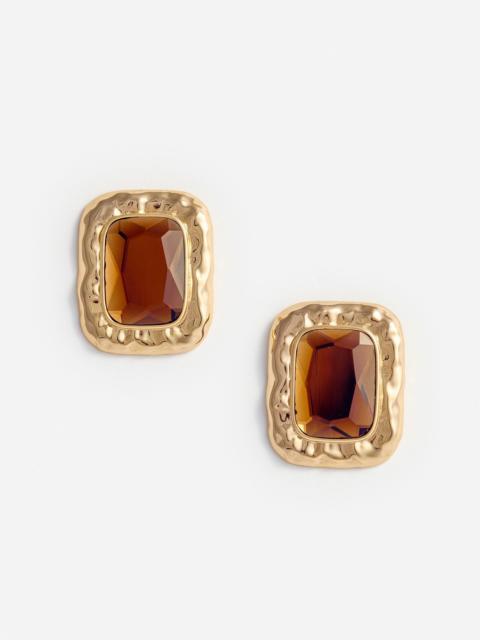 self-portrait Mottled Gold Amber Earrings