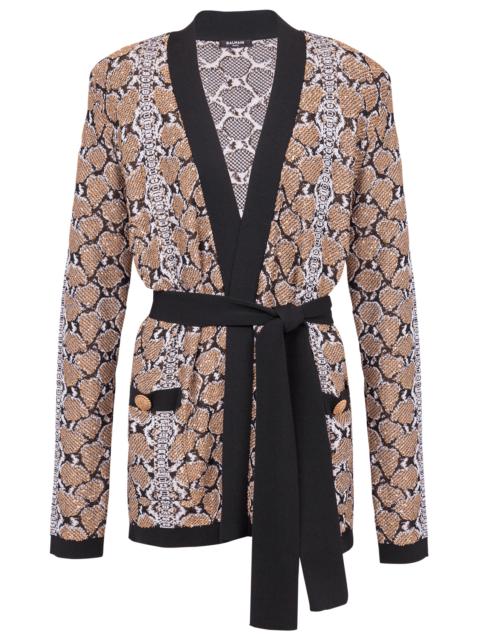 Balmain Print Belted Cardigan
