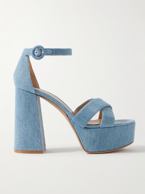 Gianvito Rossi Sheridan 110 Denim Platform Sandals