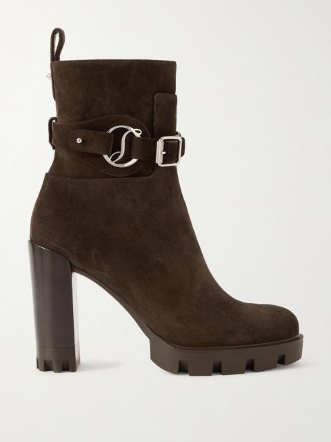 Christian Louboutin Dianouchette 100 Buckled Suede Ankle Boots